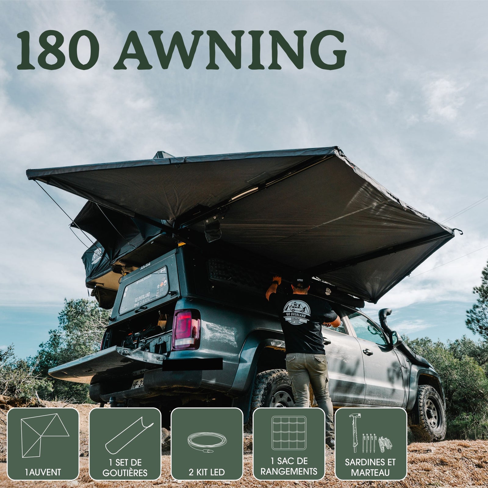 Zelfstandige Awning 180°