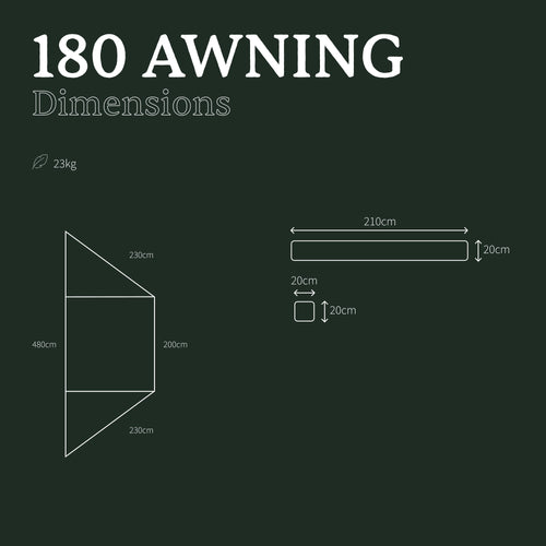 Zelfstandige Awning 180°