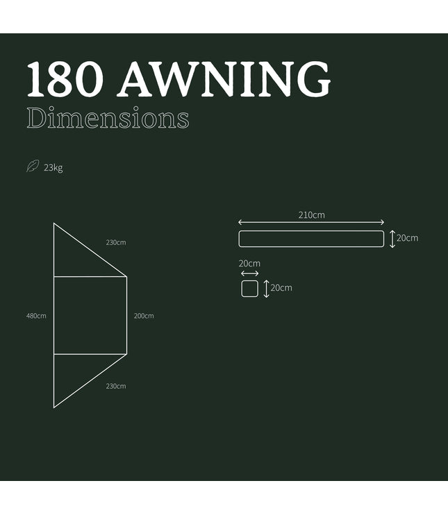 Vrijstaande luifel 180°