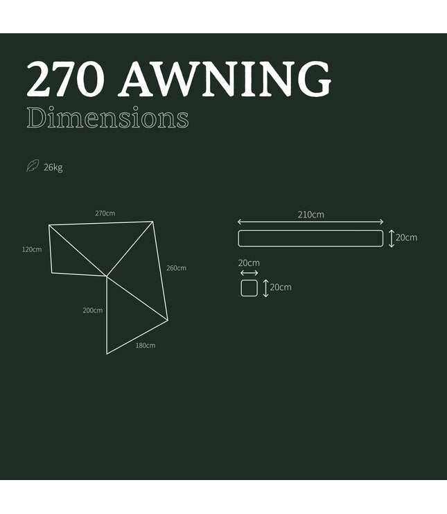 Vrijstaande luifel 270°