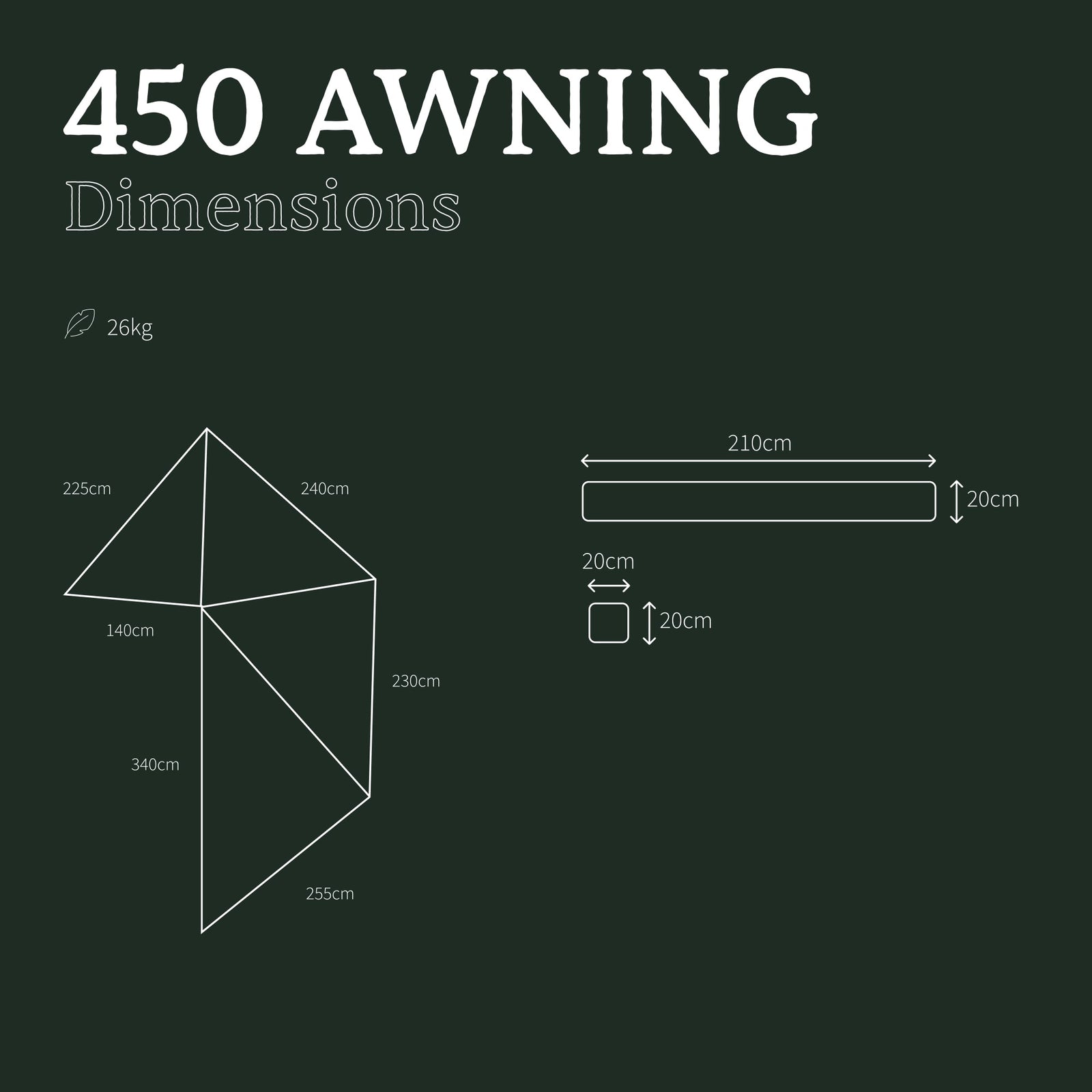 Vrijstaande luifel 450