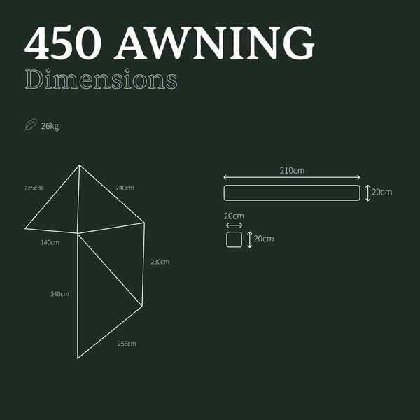 Vrijstaande luifel 450