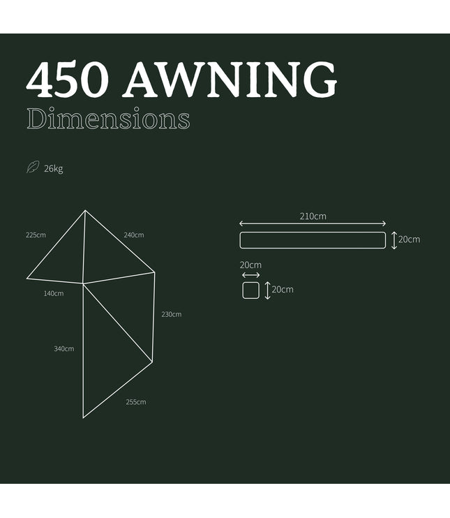 Vrijstaande luifel 450